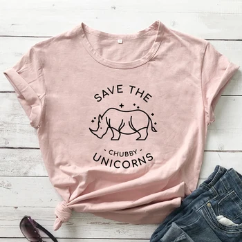 Тениска Save The Chubby Unicorns, Забавна Тениска Save Animals, Женска Тениска С Къс Ръкав, Графична Доброта, Веганские Потници, Тениски, Директен Доставка