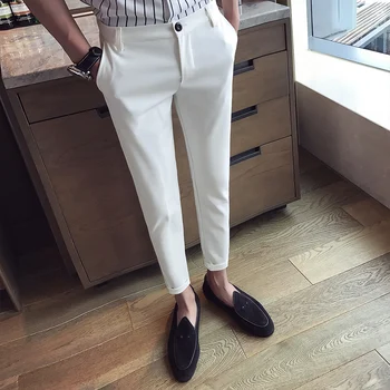 2022 Летни Мъжки Бизнес Ежедневни Панталони на корейската версия на Деветте Модни Панталони, Мъжки Панталони Мъжки Висококачествени Социални Тънки Костюмные Панталони