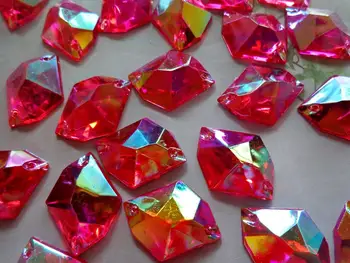 80шт 21*16 мм, Червен AB цвят Шият кристали космическа форма на flatback скъпоценни камъни акрилни кристали и кристални 80 бр./лот