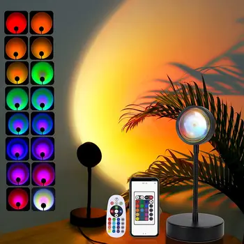 Залез Проекция На Слънчева Светлина Нощно Проектор Няколко Цвята Промяна На Дъгата Дистанционно Управление 10 W TikTok Декор Подарък