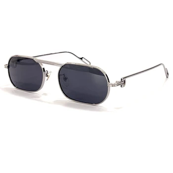 Реколта Мода 2021 Нови Слънчеви Очила Правоъгълни без рамки Нюанси Наклон UV400 Летните Слънчеви Очила за Пътуване за Жени