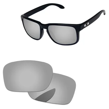 Bsymbo Хромирани Сребърни Огледално Поляризирани Сменяеми Лещи за слънчеви очила Oakley Holbrook 100% Защита от UVA и UVB лъчи