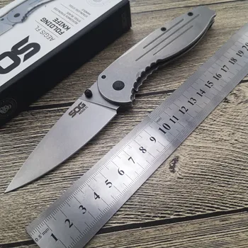 Нов SOG СМС Джобен Нож 8Cr13 Нож От Неръждаема Стомана Сив Титанит Дръжка За Миене на Сгъваем Тактически Открит Походный Нож За Оцеляване