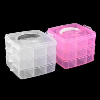 3 Слой Аксесоари за Нокти Кутия За Съхранение на Инструменти, Розови Пластмасови Аксесоари Кутия За Съхранение 2023 Нокти, за да проверите за Професионалисти