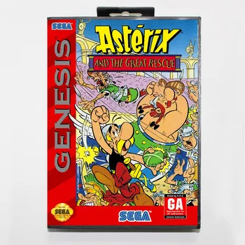 Нова 16-битова игрална карта MD - asterix the great rescue II с търговия на дребно предавателна система За Sega genesis