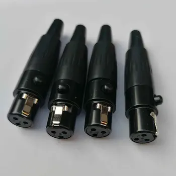 Висококачествен черен и 5 бр./лот mini xlr 3-пинов конектор за аудиомикрофона TA3F-B Mini XLR Конектор от Стомана корпус