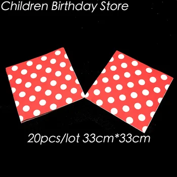 20 бр/опаковане. червените точки тема кърпички за еднократна употреба на грах на тема рожден ден украса на червени точки, кърпи, хартиени салфетки