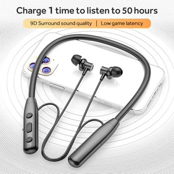 Bluetooth 5,0 Спортни Безжични Bluetooth Слушалки в ушите Слушалки с Шейным Ръб Водоустойчиви Слушалки За Джогинг Слушалки за IOS