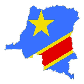 Карта на хартата Конго Стикер с Флага Национален Патриотизъм Мотоциклет Винил, PVC, Водоустойчив Слънцезащитен Крем Декоративни Авточасти