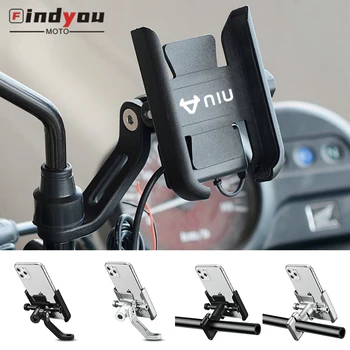 За NIU N1 N1S U1 M1 M + NGT Мотоциклет Волан Огледало за Обратно виждане Притежател на Мобилен Телефон, GPS поставка скоба