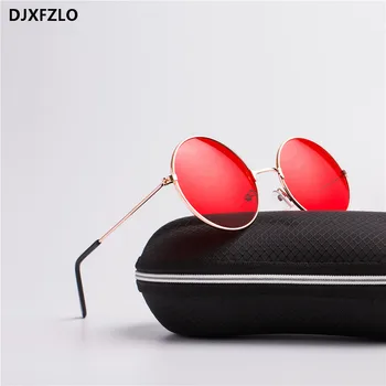 DJXFZLO взривни модели метални кръгли модерен морски червени лещи слънчеви очила унисекс мода Принц огледало UV400