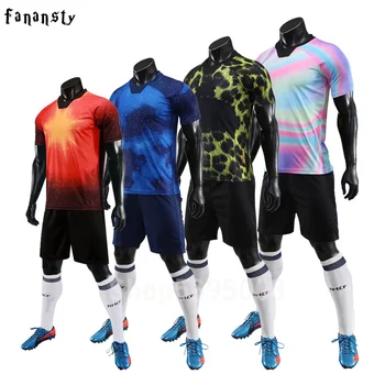 Потребителски Потници футболна форма на DIY спортни дрехи Мъже С Къси Ръкави Е футболна фланелка на EA Team Специални Комплекти Форми Комплекти S-2XL