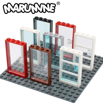 Marumine 60616 Прозорец рамка, която Рамка 1x4x6 Строителни Блокове 60596 MOC Детайли със Стъклени Играчки За Деца, Къща, Град, който е Съвместим Тухла
