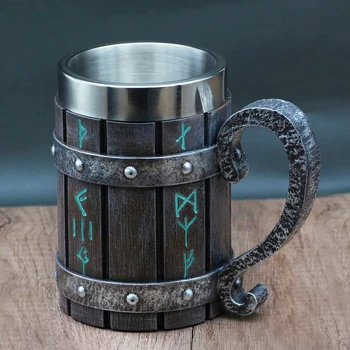 Ретро Viking Бирени Чаши Чаши за Кафе 3D Железния Трон Чаша От Неръждаема Стомана и Смола Вино Чаша Чаша за Украса на Бара Подарък