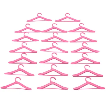 20 Бр модни пластмасови Розови Закачалки за дрехи За Барби Кукли, Ролеви Игри, Подарък за Момичета, Аксесоари за Кукли