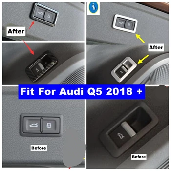 Матиран/От Въглеродни Влакна Задни Задни Багажника На Задната Врата На Багажника Бутон За Превключване На Управление На Декоративна Накладки За Audi Q5 2018 - 2022 Аксесоари