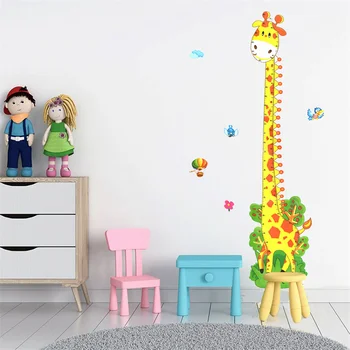 Измерване на Височина Жираф, Детски Декор, Диаграма на Растеж, Състав на Стикер на Стената, Измервателен Уред, за Украса на Детската Стая, Сувенири за Бебета