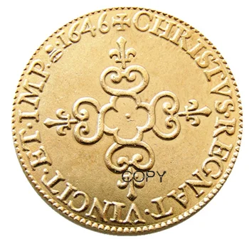 Франция 1646 1648 Луи XIV - Позлатени монети в ecu d