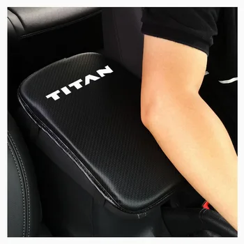 Въздушна възглавница за предпазване От Съхранение, Подлакътник на автомобила Пу текстура въглеродни влакна кожено за Nissan Titan