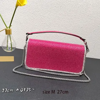 2023 Пролетно Луксозна дамска чанта, ръчна чанта, изработена от мъниста, вградени диаманти, чанта-месинджър на рамото, чанта за парти, клатч, портфейл