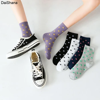 1 чифт Малки Звездна Тенденция Средни Чорапи-Тръби Японски Дамски Памучни Чорапи