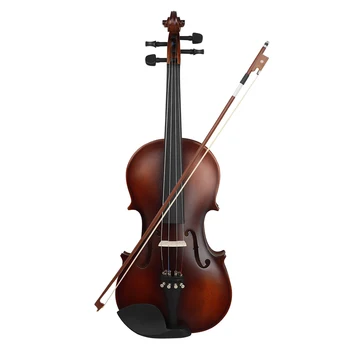 Ретро Matte Цигулка 4/4 От масивно Дърво Естествена Акустична Цигулка Цигулка От Липа Професионален Музикален Инструмент С Футляром за Начинаещи