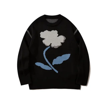 Хип-Хоп Трикотаж Мъжки Пуловери 2021 Harajuku Модерен Цветен Принт Мъжки Свободни Блузи И Ежедневни Градинска Облекло Пуловер Пуловер Унисекс