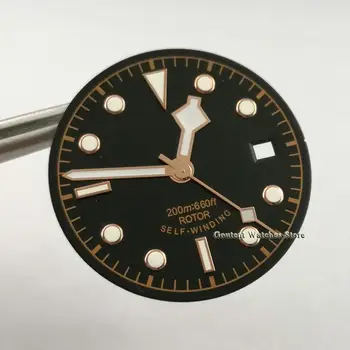 30,5 мм Стерилни Черен Циферблат на Часовник със Стрелки, подходящ за NH35 ЕТА 2824 2836 Miyota 8215 821A， DG2813 3804 Механизъм за самостоятелно ликвидация