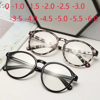 Диоптър от 0 до -6,0 Готови Очила за Късогледство Женски Цветни Кръгли Очила За Късоглед Късоглед Оптични Рамки За Очила Дамски