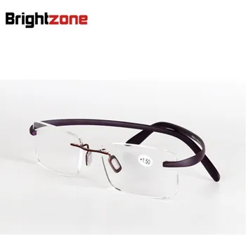 Brightzone Диоптъра Далекогледство TR90 Дограма Без Рамки Възрастните Висококачествени Актуализирани Мъжки Женски Трайни, Леки Очила За Четене