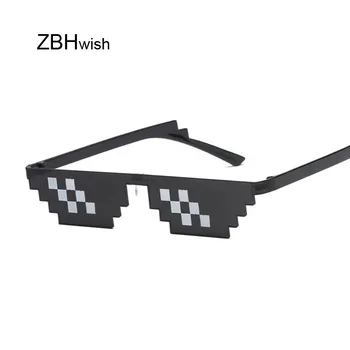 Точки от 8 Бита MLG Пикселова Слънчеви Очила За Жени на Марката Thug Life Вечерни Очила Дамски Реколта Дамски слънчеви Очила