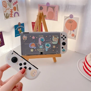 Сладък Cartoony Калъф За Игрова Конзола На Nintendo Nintendo Switch OLED NS NX Защитно покритие Прозрачен Силиконов Калъф От TPU За Ключа